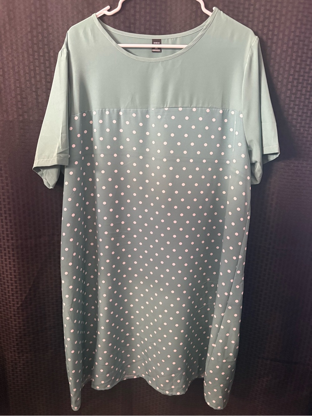 SHEIN Mint Green Short Sleeve Polka Dot Tee